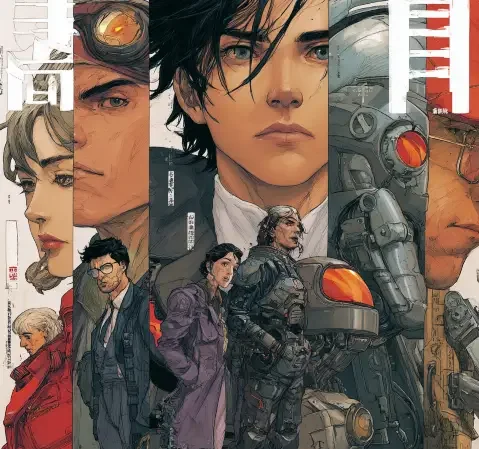 漫画页面版式示意，展示从右往左的阅读方向与分格顺序